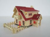 Ahşap Çiftlik Evi Ranch House Maket Puzzle Woodcraft Construction - 1
