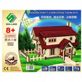 Ahşap Çiftlik Evi Ranch House Maket Puzzle Woodcraft Construction - 2