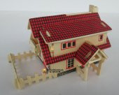 Ahşap Çiftlik Evi Ranch House Maket Puzzle Woodcraft Construction - 5