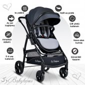 Baby Home Bh-855 Mix Gold Travel Sistem Bebek Arabası + Puset - 6