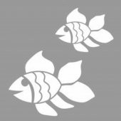 Japon Balıkları Stencil Boyama şablonu 30x30 cm, Duvar Stencil, Fayans Stencil, Mobilya Stencil - 1