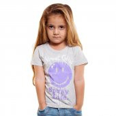 Bani Kids Kız Gri Gülen Yüzlü T-Shirt BNT-96347 - 1