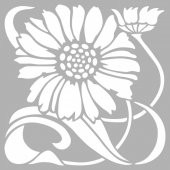 Ayçiçeği Karo 2 Stencil Tasarımı 30 x 30 cm - 2