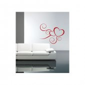 Love-3 Kadife Duvar Sticker 93,6X73,3, Kalp Kadife Duvar Sticker - 1