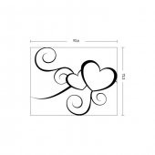 Love-3 Kadife Duvar Sticker 93,6X73,3, Kalp Kadife Duvar Sticker - 3