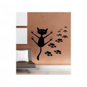 Kedi Kadife Duvar Sticker 1 Adet - 1