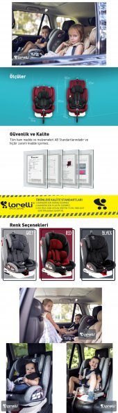 Lorelli Roto 360' Dönebilen İsofix'li 0-36 Kg 9 Ay-12 Yaş Bebek Çocuk Oto Koltuğu - 11