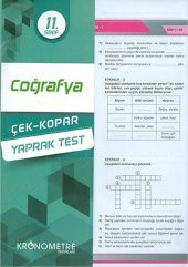 Kronometre 11. Sınıf Coğrafya Yaprak Test - 1