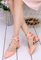 Lilla Pudra Cilt Topuklu Ayakkabı - 1