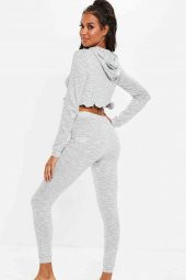 Merry See Gri Kapşonlu Eşofman Takım - 2