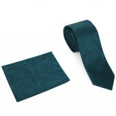 Brianze Armürlü Desen Turkuaz Mendilli Kravat thumbnail 2