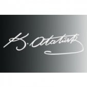 K.Atatürk Beyaz İmza Sticker 20x6 cm thumbnail 1