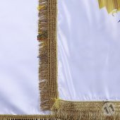 Osmanlı Tuğra Sancağı Çift Kat Simli Saten Kumaş - 3