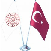 MEB ve Türk Bayrağı İkili Masa Bayrak Takımı thumbnail 1
