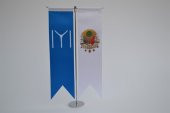 Osmanlı Tuğrası Ve Kayı Boyu Kırlangıç Masa Bayrağı İkili Takım - 2