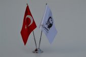Türk Bayrağı ve Atatürk İmza İkili Masa Bayrak Takımı thumbnail 3