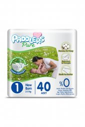 Paddlers Pure Bebek Bezi 1 Numara Yenidoğan 40 Adet (2-5 Kg) Eko Paket thumbnail 5