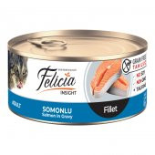 Felicia Tahılsız 85 gr Konserve Somonlu Fileto Yaş Kedi Maması 24 Adet thumbnail 2