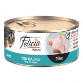 Felicia Tahılsız 85 gr Konserve Ton Balıklı Fileto Yaş Kedi Maması 24 Adet - 2