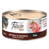 Felicia Tahılsız 85 gr Konserve Biftekli-Tavuklu Kıyılmış Yaş Kedi Maması 24 Adet - 3