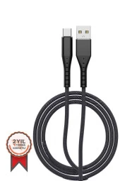 Torima 2.4A Type-C Halat Şarj-Data Kablosu Siyah-AP210 thumbnail 1