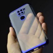 Xiaomi Redmi Note 9 Kılıf Köşeleri Renkli Kamera Çıkıntlı Şeffaf - 9