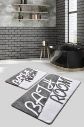 Chilai Home Bathroom 2li Set Klozet Takımı Banyo Paspası Gri - 1