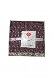 Cotton Box Çift Kişilik Saçaklı Pike - Bordo Krem - 1