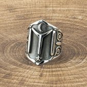 Ay Yıldız Kayı Boyu Zihgir Gümüş Yüzük thumbnail 1