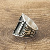 Ay Yıldız Kayı Boyu Zihgir Gümüş Yüzük thumbnail 2