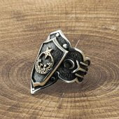 925 Ayar Gümüş Ay Yıldız Başparmak Zihgir Yüzüğü thumbnail 1