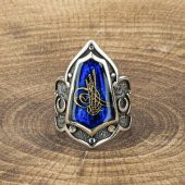 925 Ayar Gümüş Osmanlı Tuğralı Zihgir Yüzüğü thumbnail 4