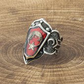 925 Ayar Gümüş Ay Yıldız Başparmak Zihgir Yüzüğü thumbnail 1