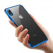Orijinal Baseus iPhone XR 6.1 Kılıf Glitter Köşleri Renkli Şefaf - 1