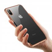 Orijinal Baseus iPhone XS Max 6.5 Kılıf İnce Köşeleri Renkli Şeffaf Silikon - 11