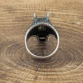 925 Ayar Gümüş Kurt Kafası Motifli Yüzük thumbnail 3