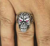 925 Ayar Gümüş Kuru Kafa Motifli Yüzük thumbnail 5