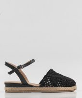 Dolgu Topuklu Siyah Kadın Espadril - 2