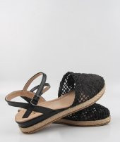 Dolgu Topuklu Siyah Kadın Espadril - 3