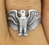 925 Ayar Gümüş Kartal Motifli Yüzük thumbnail 5