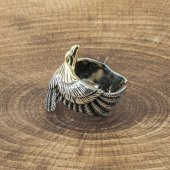 925 Ayar Gümüş Kartal Motifli Kanatlı Yüzük thumbnail 2