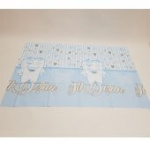 Diş Baskılı Mavi Masa Örtüsü 120x180 Cm. - 2