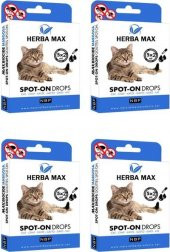 Herba Max Bitkisel Kedi Bit Pire Ense Damlası 5x2ML. 4 Paket - 1