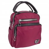 Kriste Bell 26138 Parlak Kumaş El Sırt ve Omuz Çantası Bordo - 1