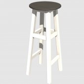 DÖNER TABURE 85 cm - BEYAZ İskelet- Tabla Renk Seçenekli - 2