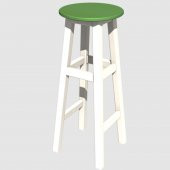 DÖNER TABURE 85 cm - BEYAZ İskelet- Tabla Renk Seçenekli - 12