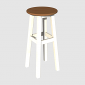 AHŞAP TABURE 60 Cm, BEYAZ İskelet ( Tabla renk Versiyonlu) - 4