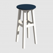 AHŞAP TABURE 60 Cm, BEYAZ İskelet ( Tabla renk Versiyonlu) - 5
