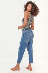 HerTon Rahat Kesim Lazer Yırtık Detaylı Boyfriend Fit Pantolon 117-0267 - 5
