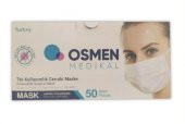 EV ÇARŞI OSMEN 3 KATLI TELLİ CERRAHİ MASKE BEYAZ 50 ADET - 1